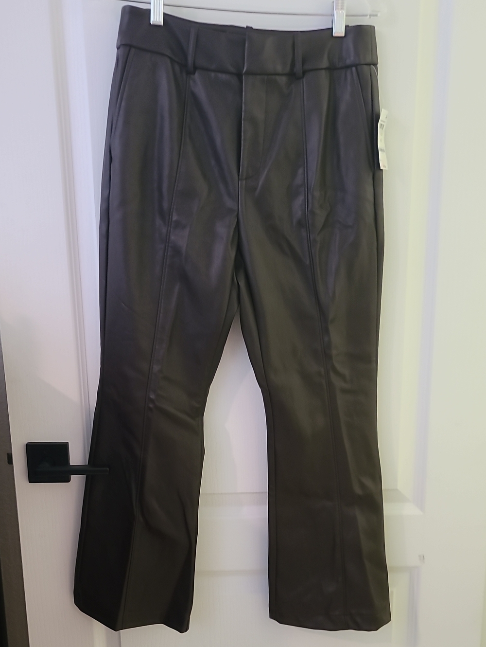 Womens Brown Faux Leather Capri Pants. NWT.